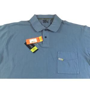 Izod Pocket Polo Shirt Comfort New Lake Blue Size Medium NWT